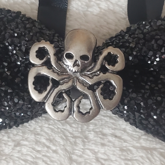 Steampunk octopus mens rhinestones bowtie wedding Halloween black bling groom - Picture 13 of 16